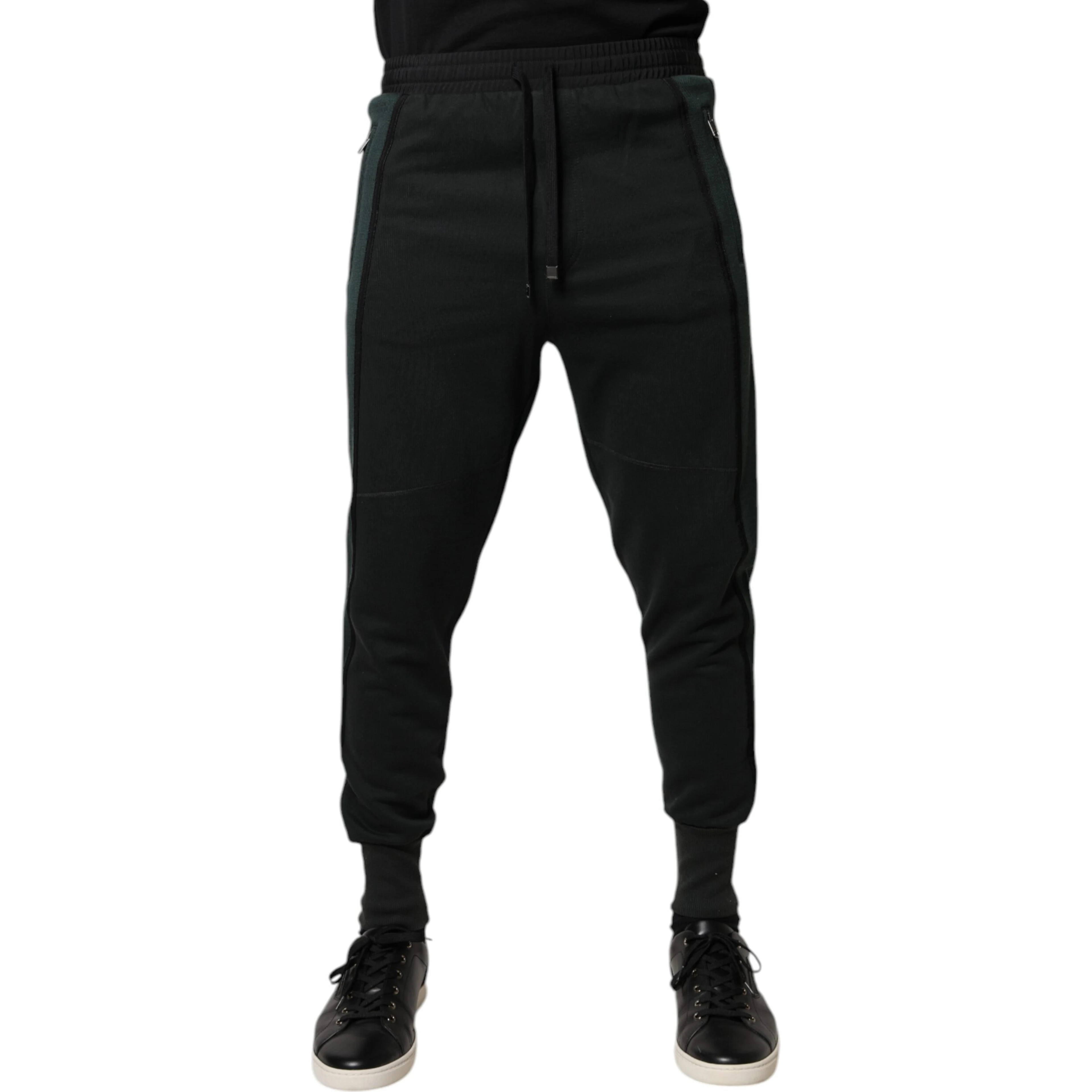 Black Cotton Blend Jogger Sweatpants Pants