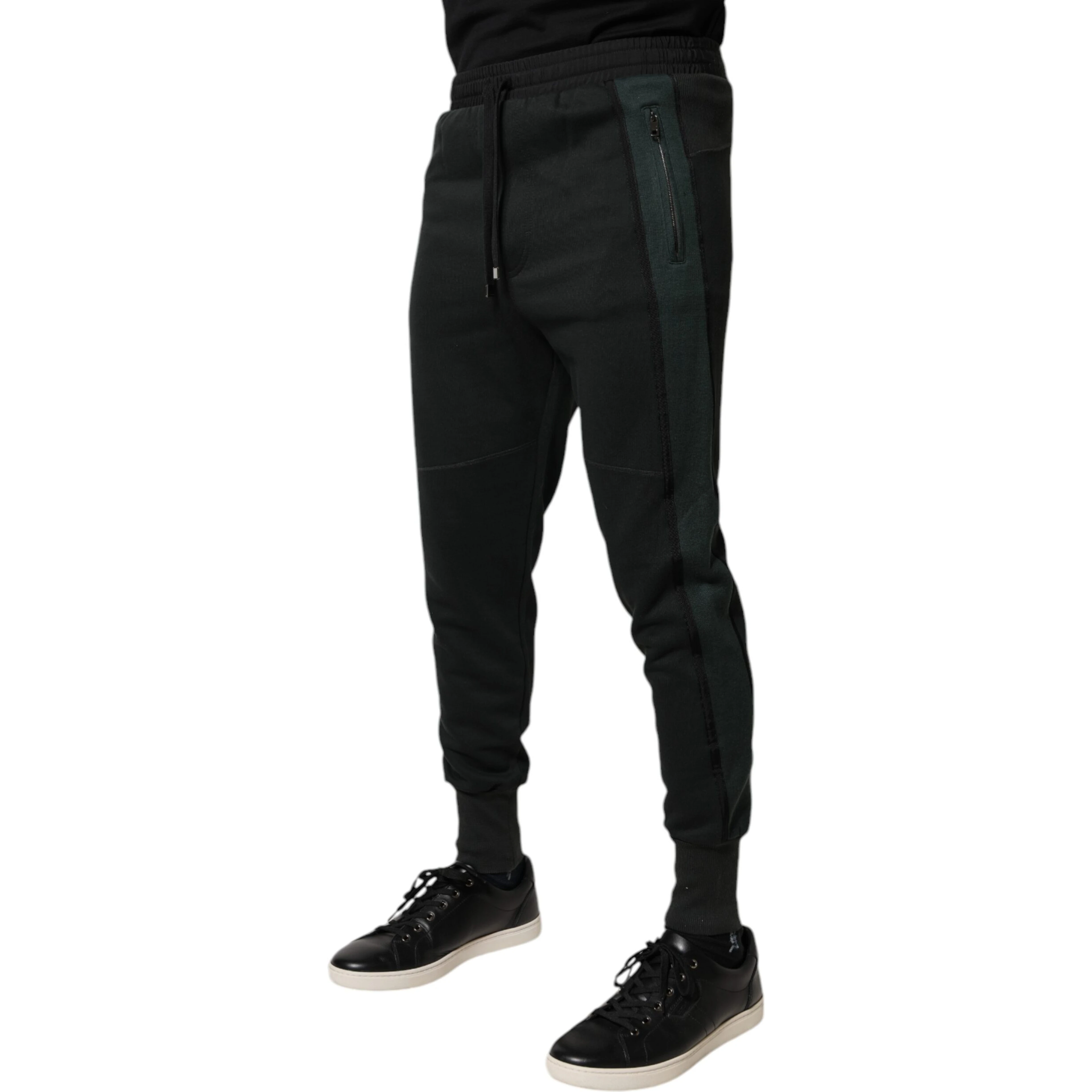 Black Cotton Blend Jogger Sweatpants Pants