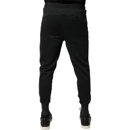 Black Cotton Blend Jogger Sweatpants Pants