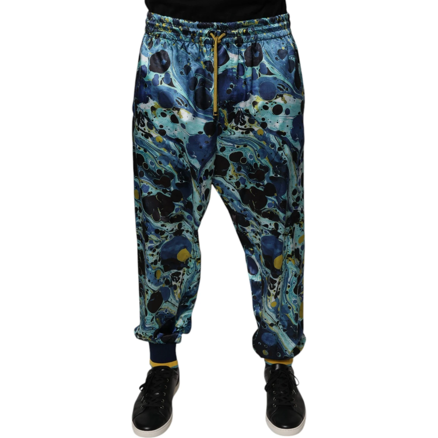 Multicolor Marble Print Jogger Men Sweatpants Pants