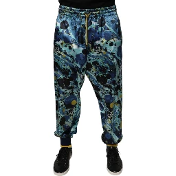 Multicolor Marble Print Jogger Men Sweatpants Pants