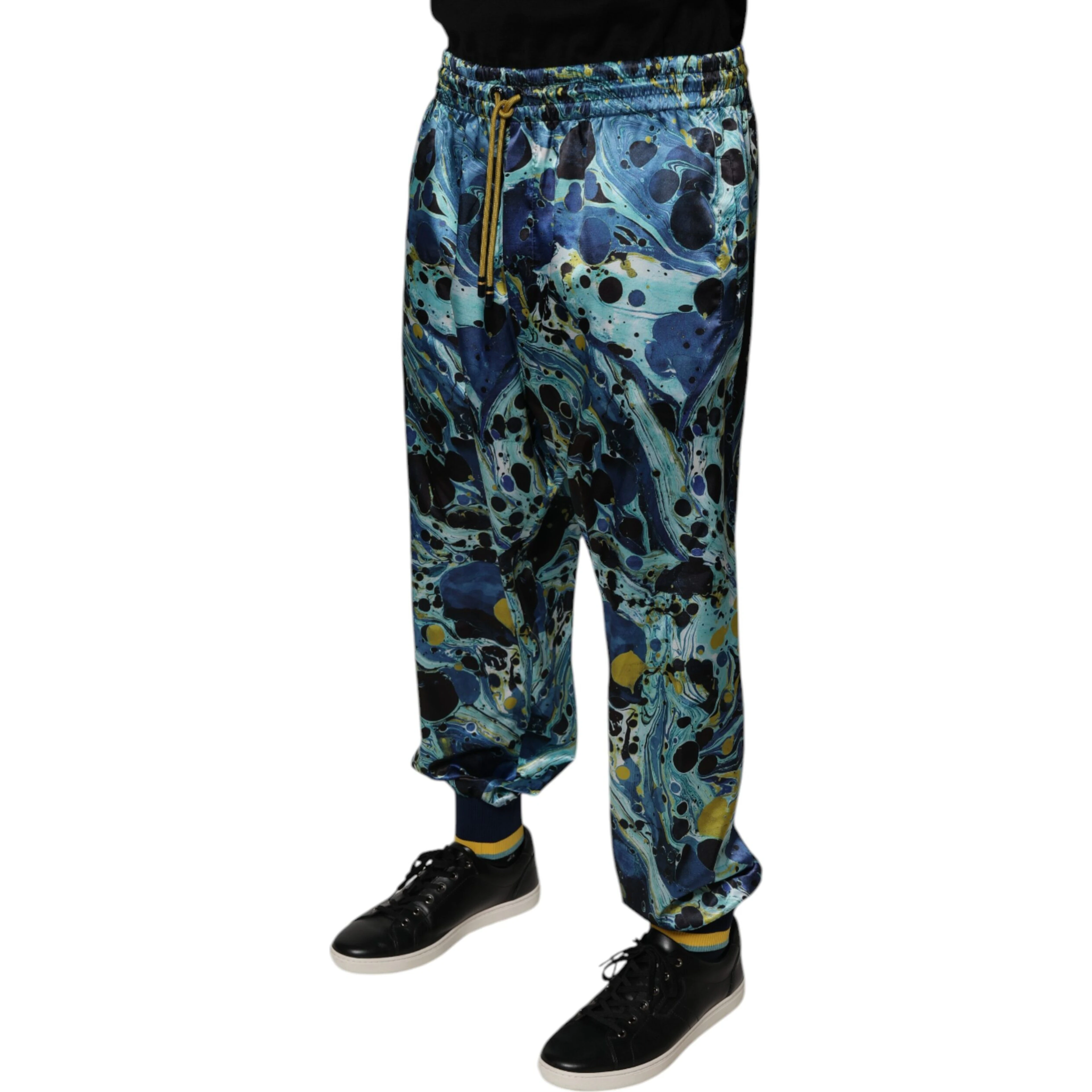 Multicolor Marble Print Jogger Men Sweatpants Pants