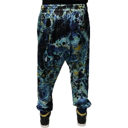 Multicolor Marble Print Jogger Men Sweatpants Pants