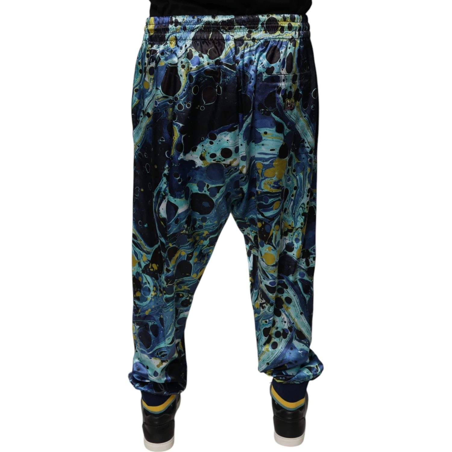 Multicolor Marble Print Jogger Men Sweatpants Pants