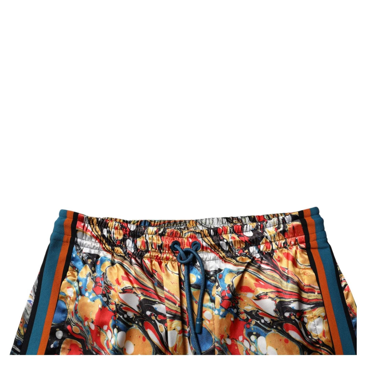 Multicolor Marble Satin Men Tracksuit Pants