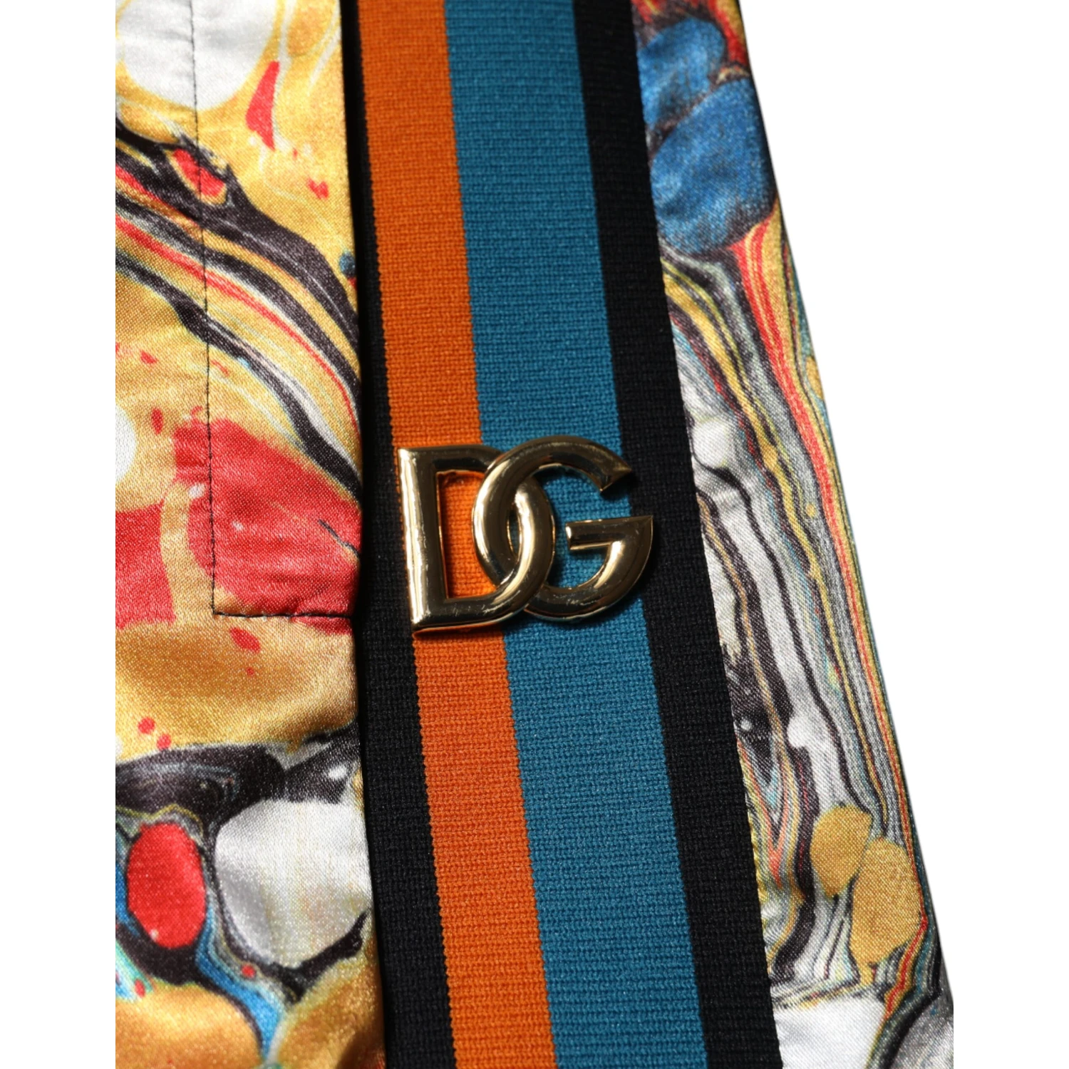 Multicolor Marble Satin Men Tracksuit Pants