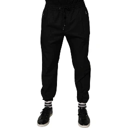 Black Cotton Men Jogger Sweatpants Pants