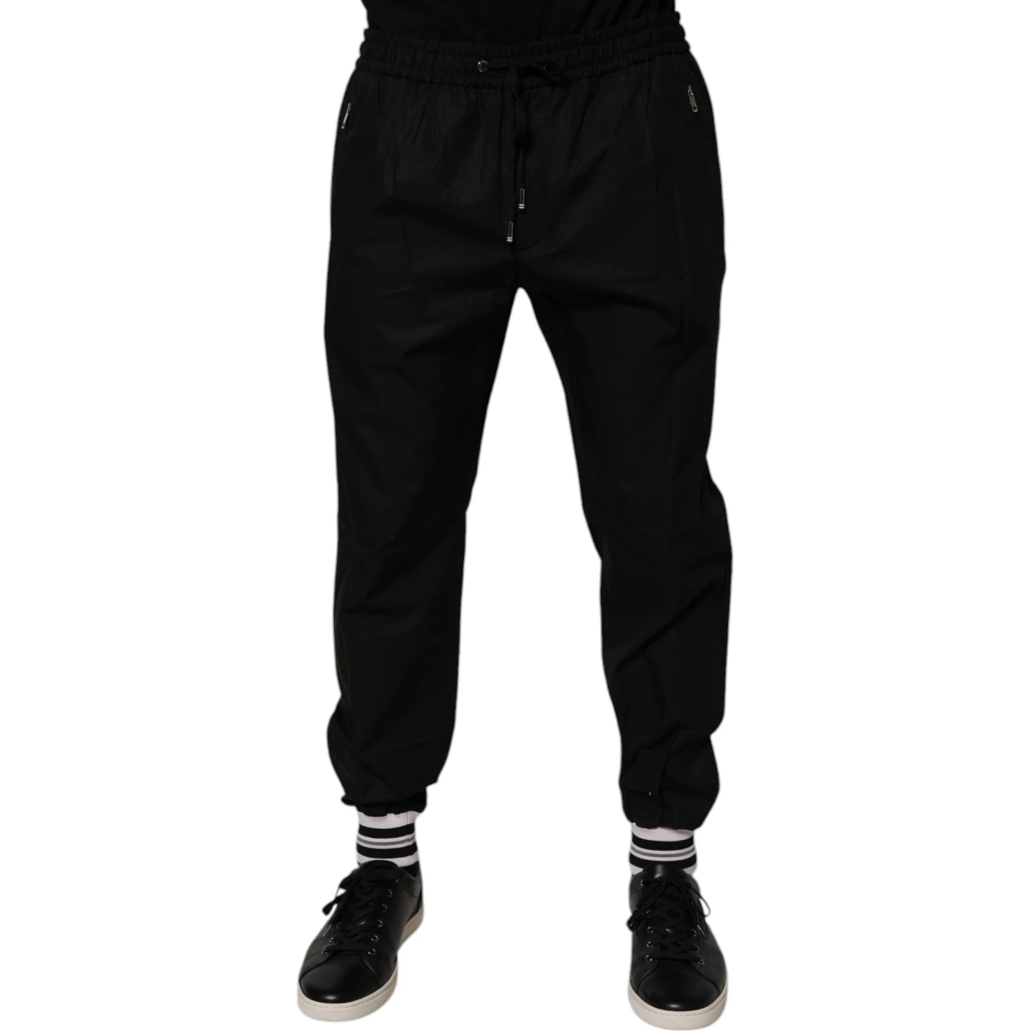 Black Cotton Men Jogger Sweatpants Pants