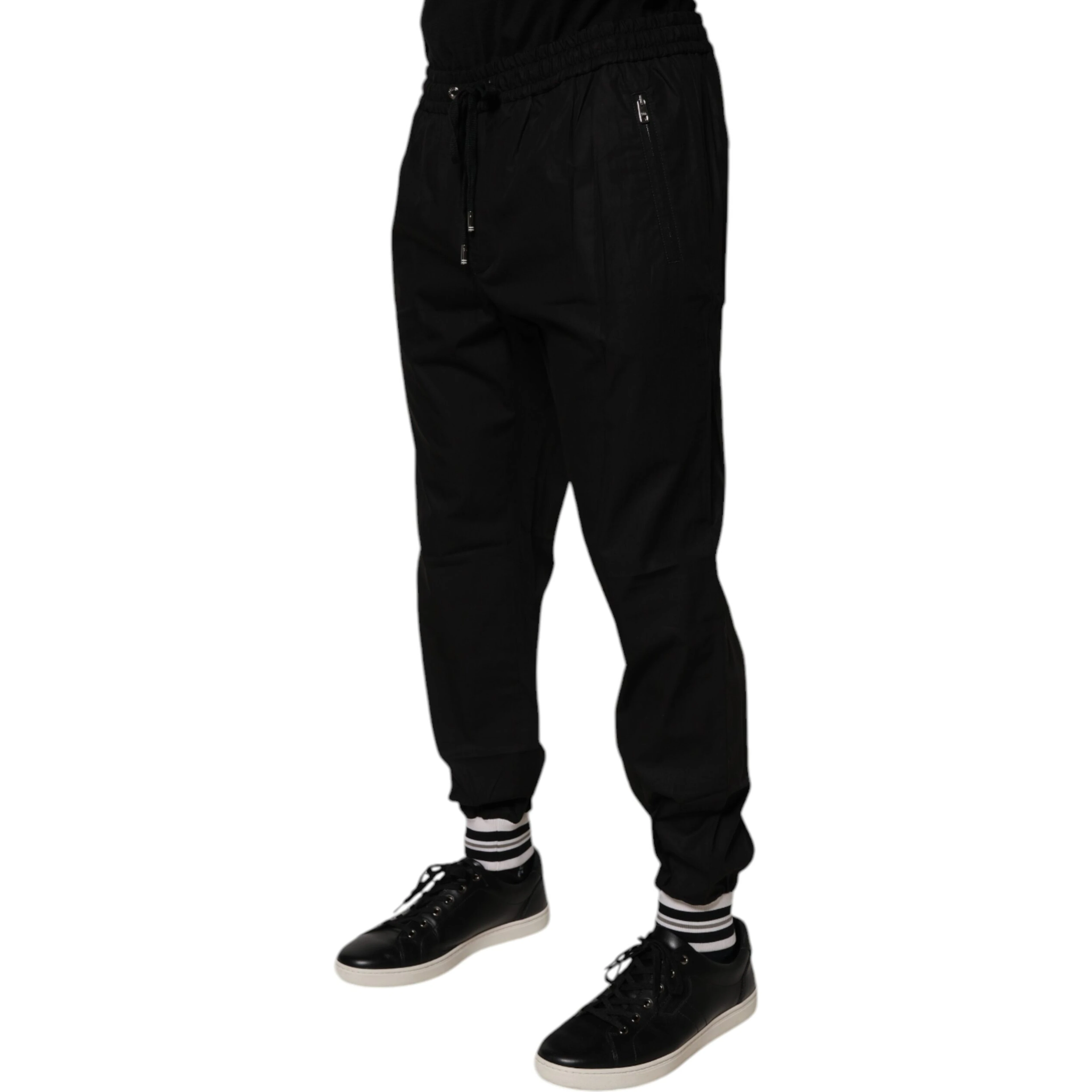 Black Cotton Men Jogger Sweatpants Pants