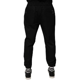Black Cotton Men Jogger Sweatpants Pants