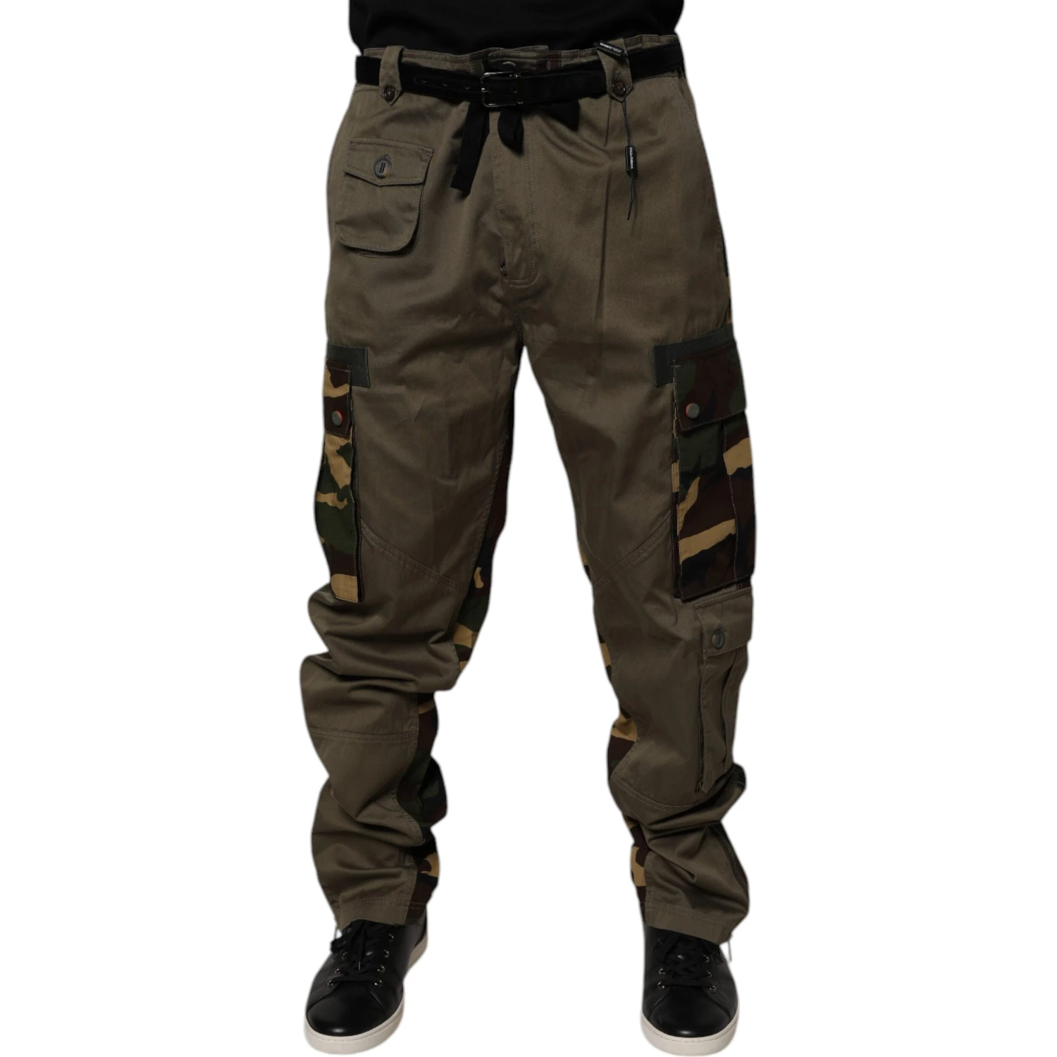 Multicolor Patchwork Camouflage Cargo Pants