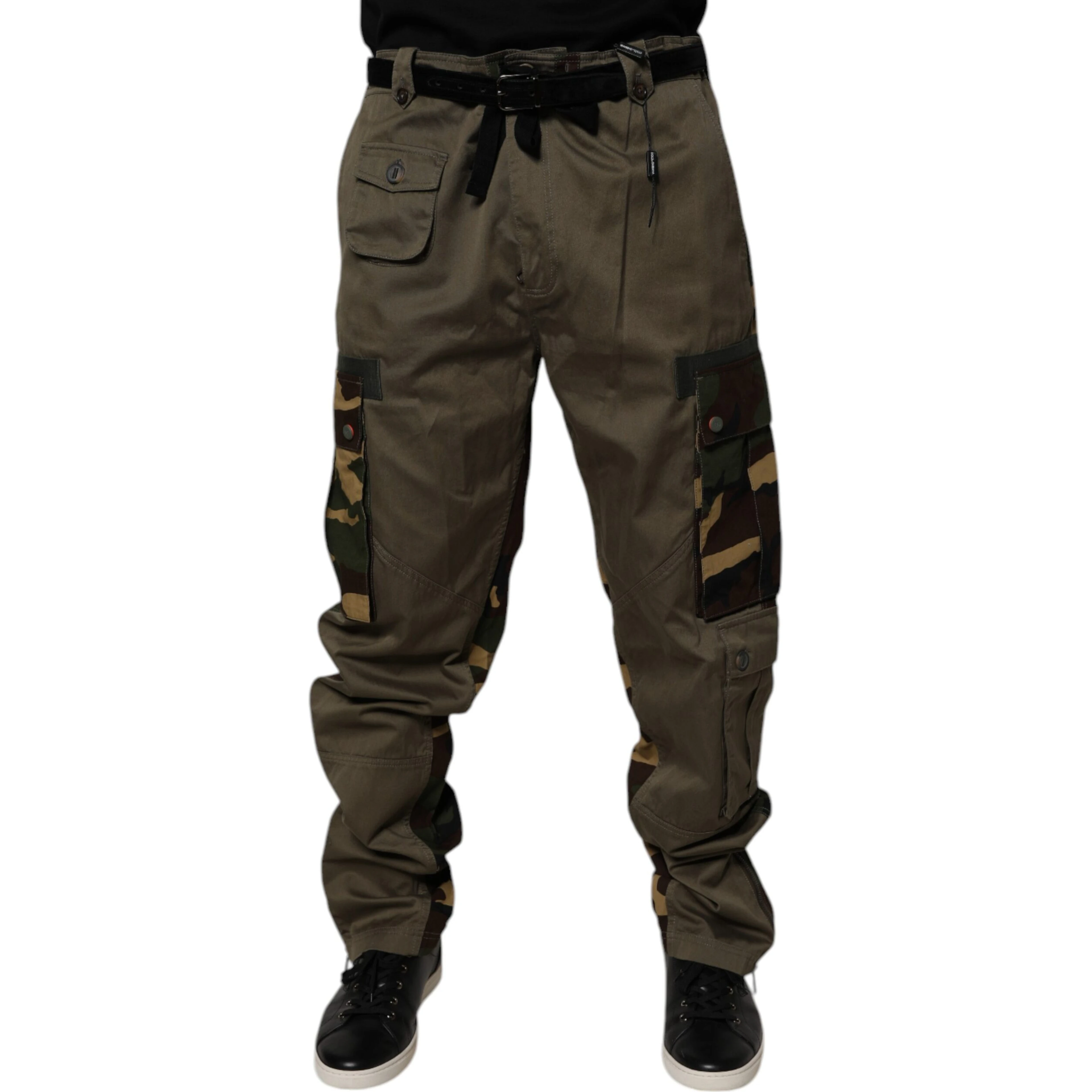 Multicolor Patchwork Camouflage Cargo Pants