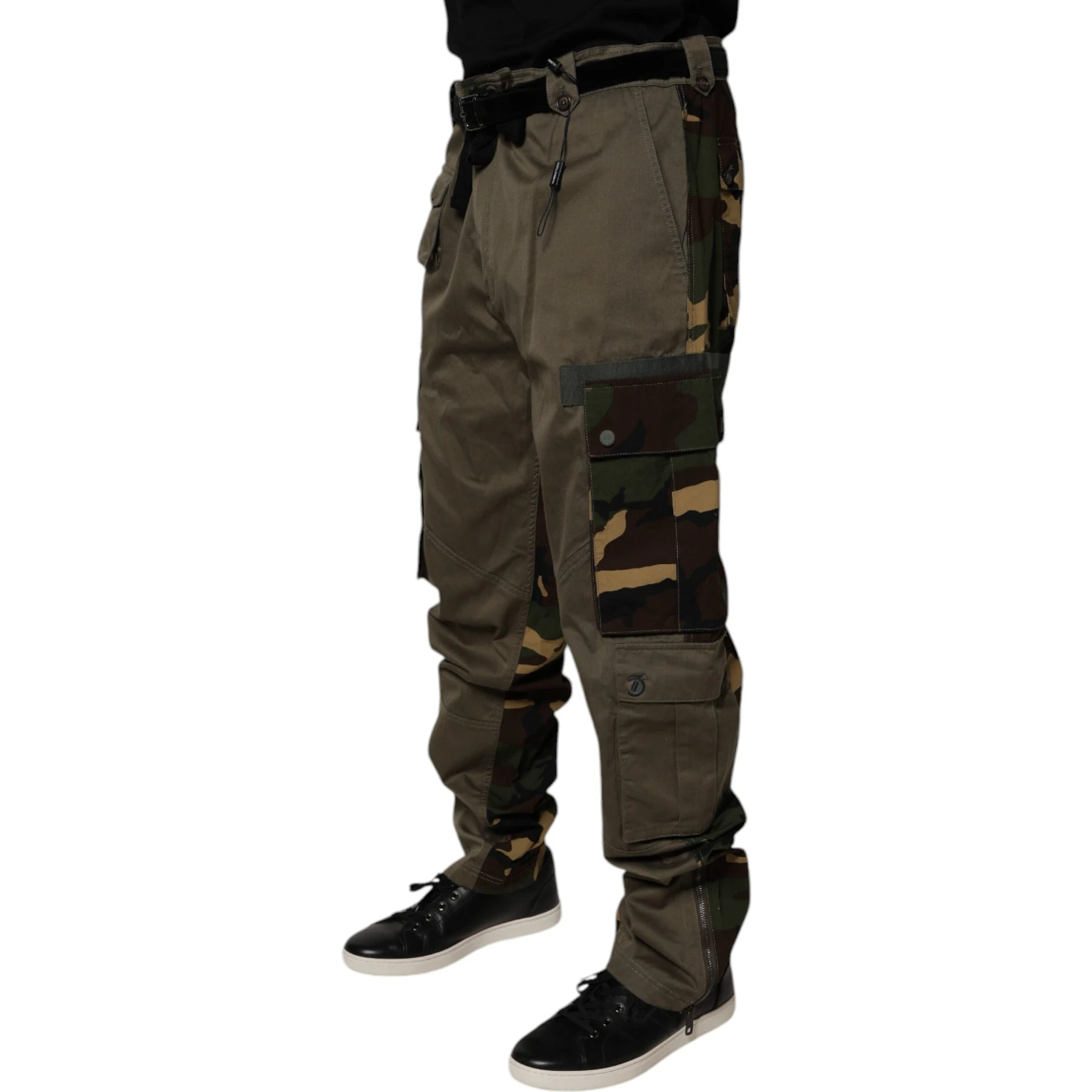 Multicolor Patchwork Camouflage Cargo Pants
