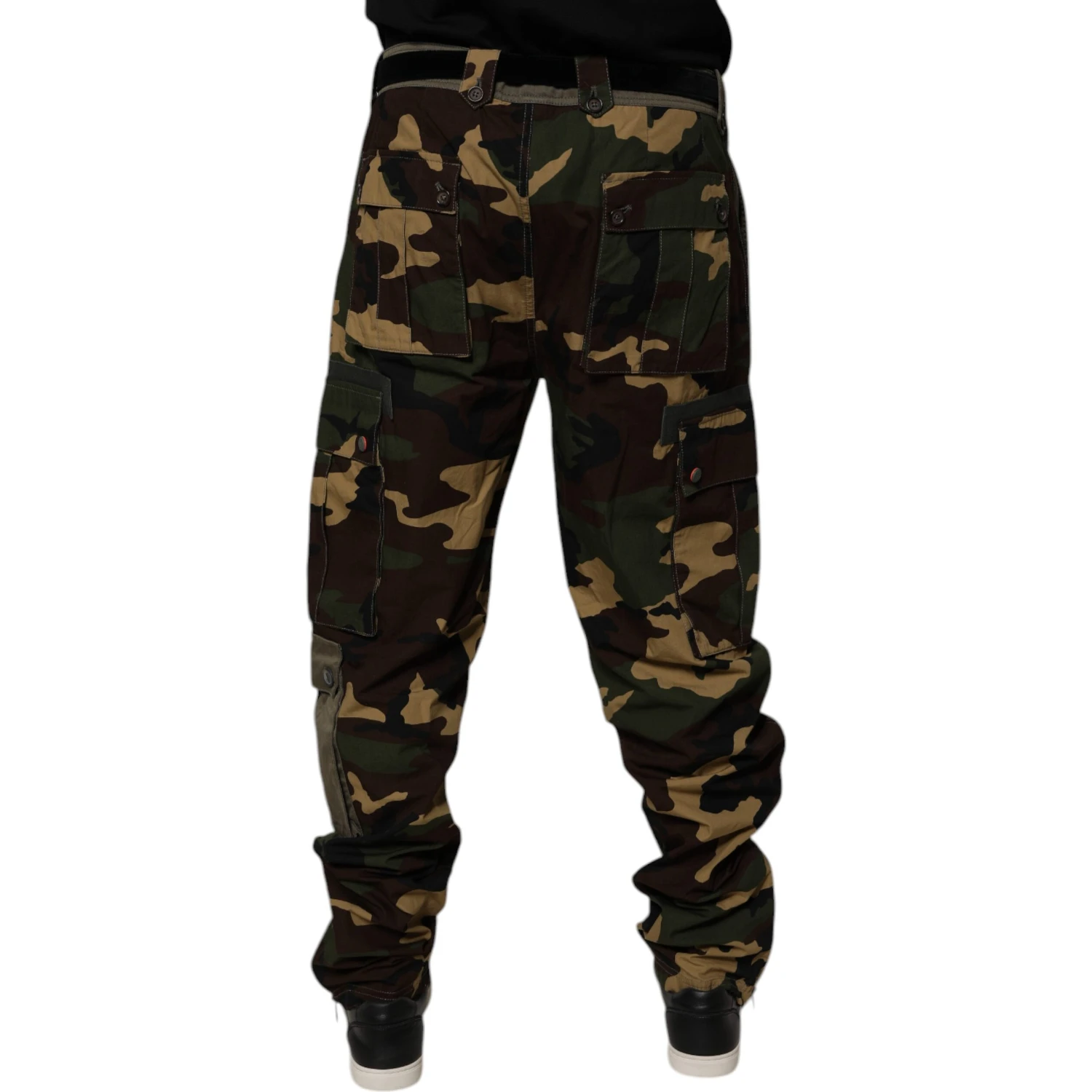 Multicolor Patchwork Camouflage Cargo Pants