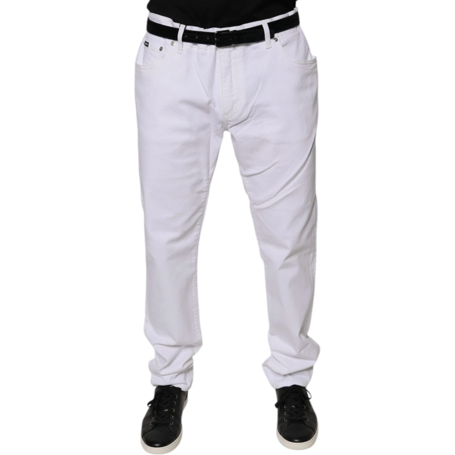 White Cotton Stretch Skinny Men Denim Jeans