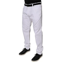 White Cotton Stretch Skinny Men Denim Jeans