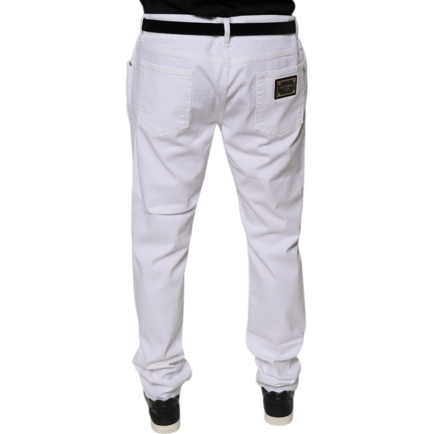 White Cotton Stretch Skinny Men Denim Jeans