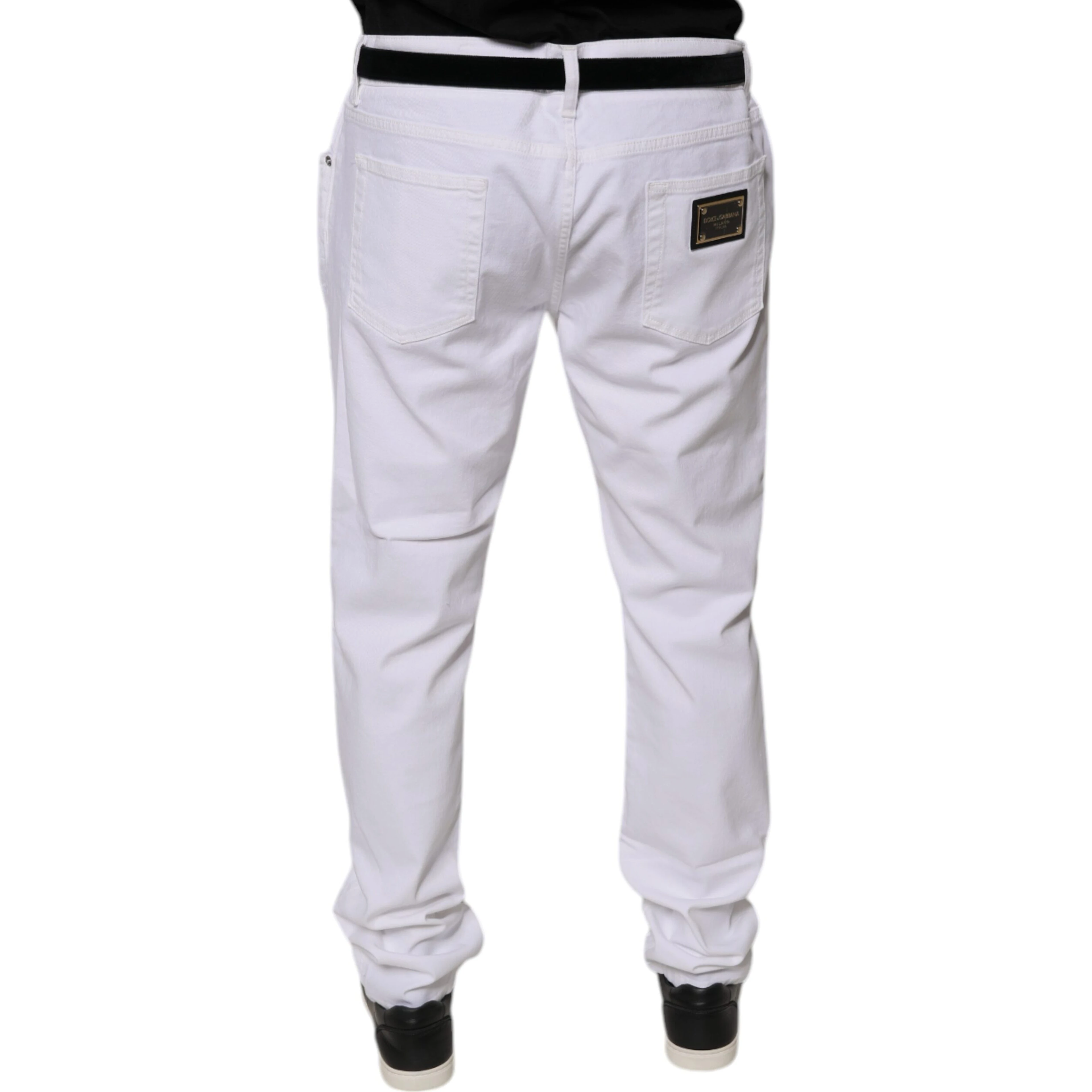 White Cotton Stretch Skinny Men Denim Jeans