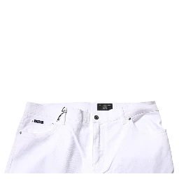White Cotton Stretch Skinny Men Denim Jeans