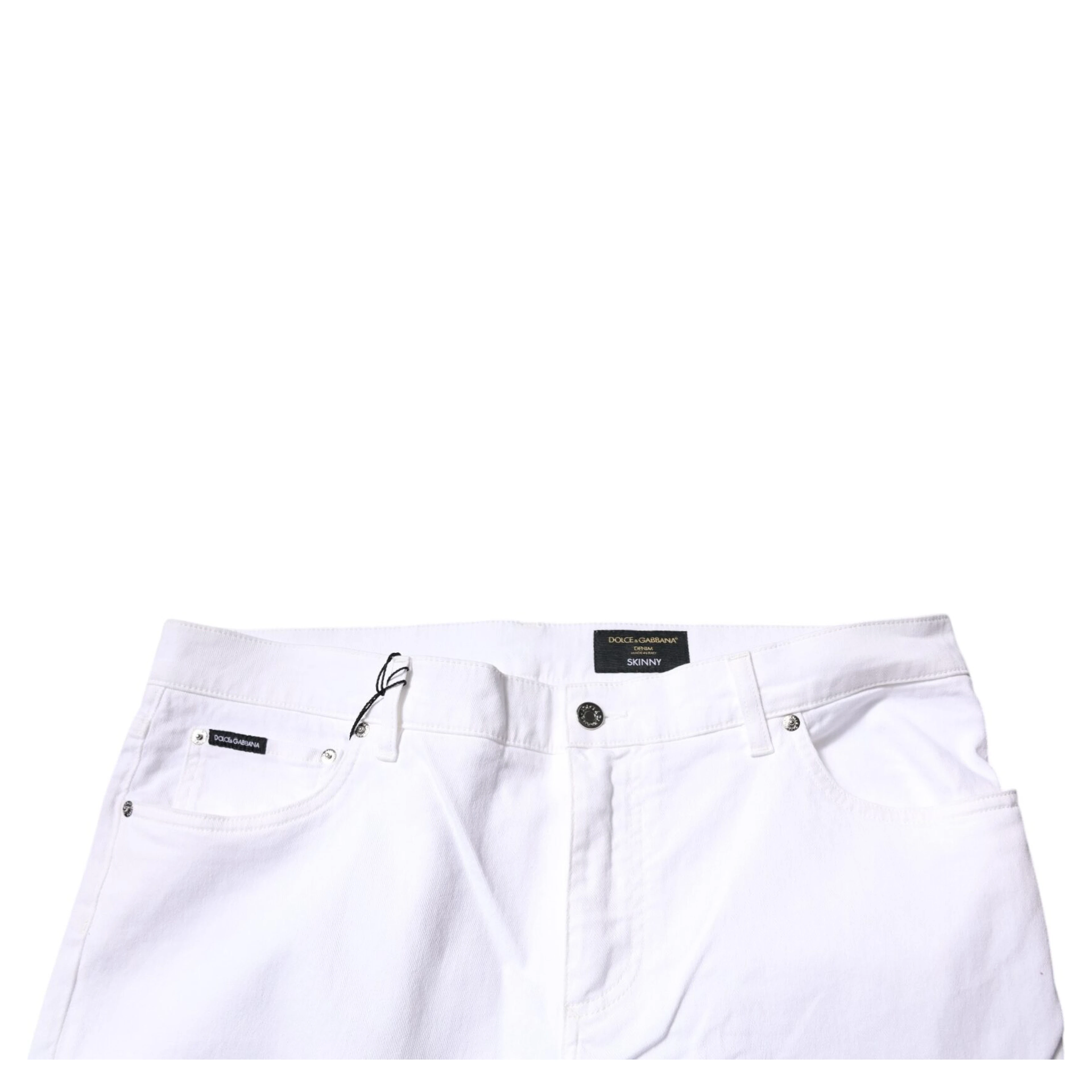 White Cotton Stretch Skinny Men Denim Jeans