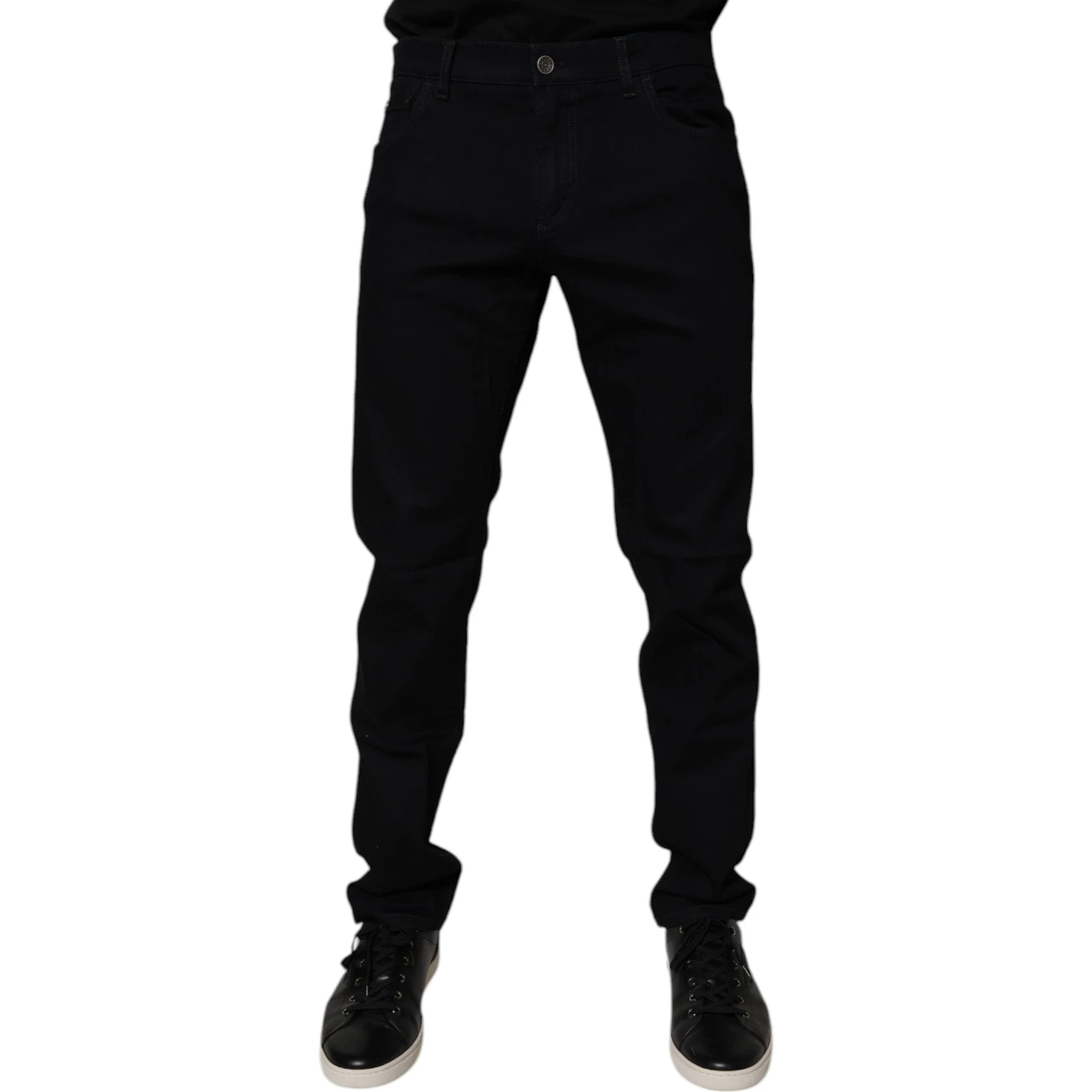 Black Cotton Stretch Slim Fit Men Denim Jeans