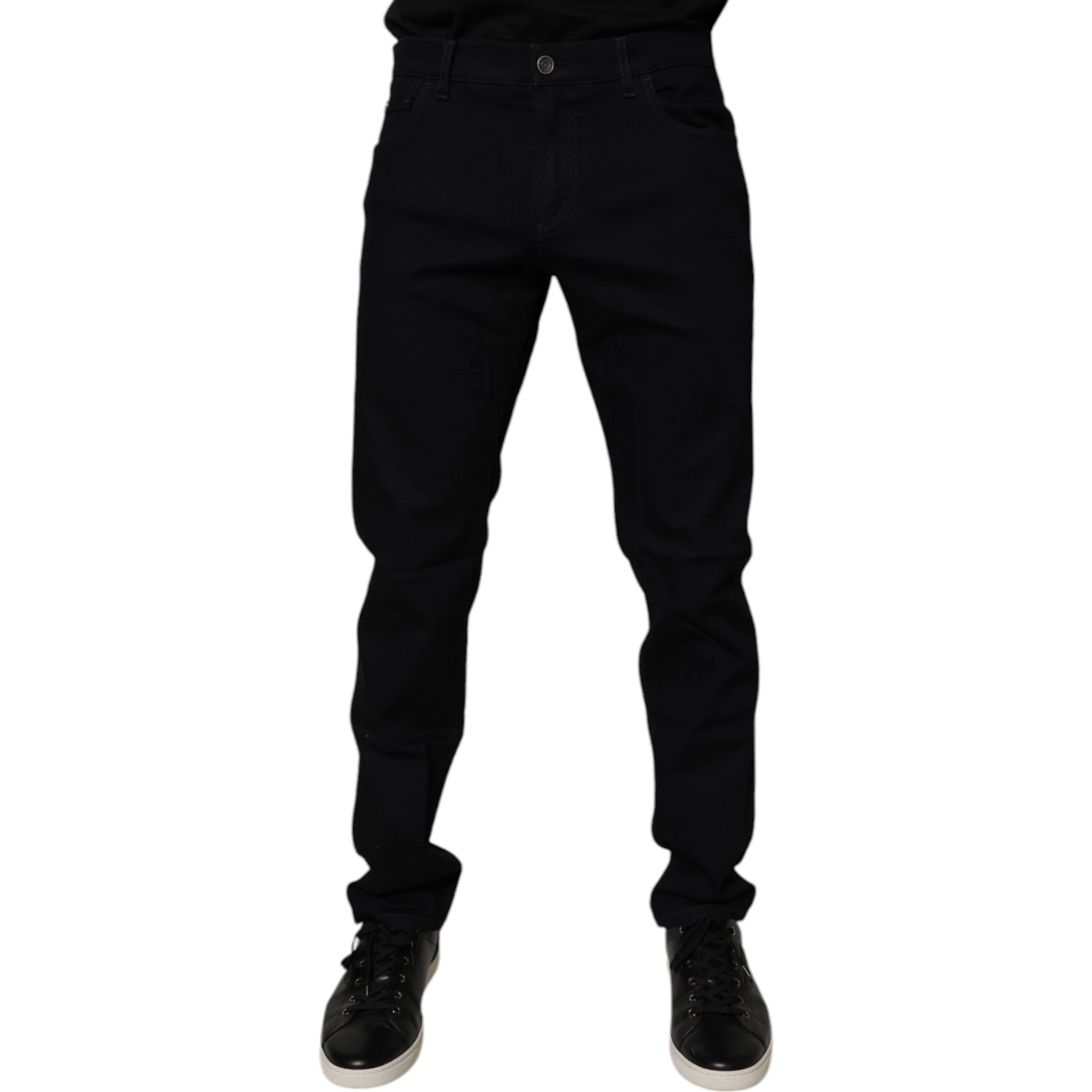 Black Cotton Stretch Slim Fit Men Denim Jeans