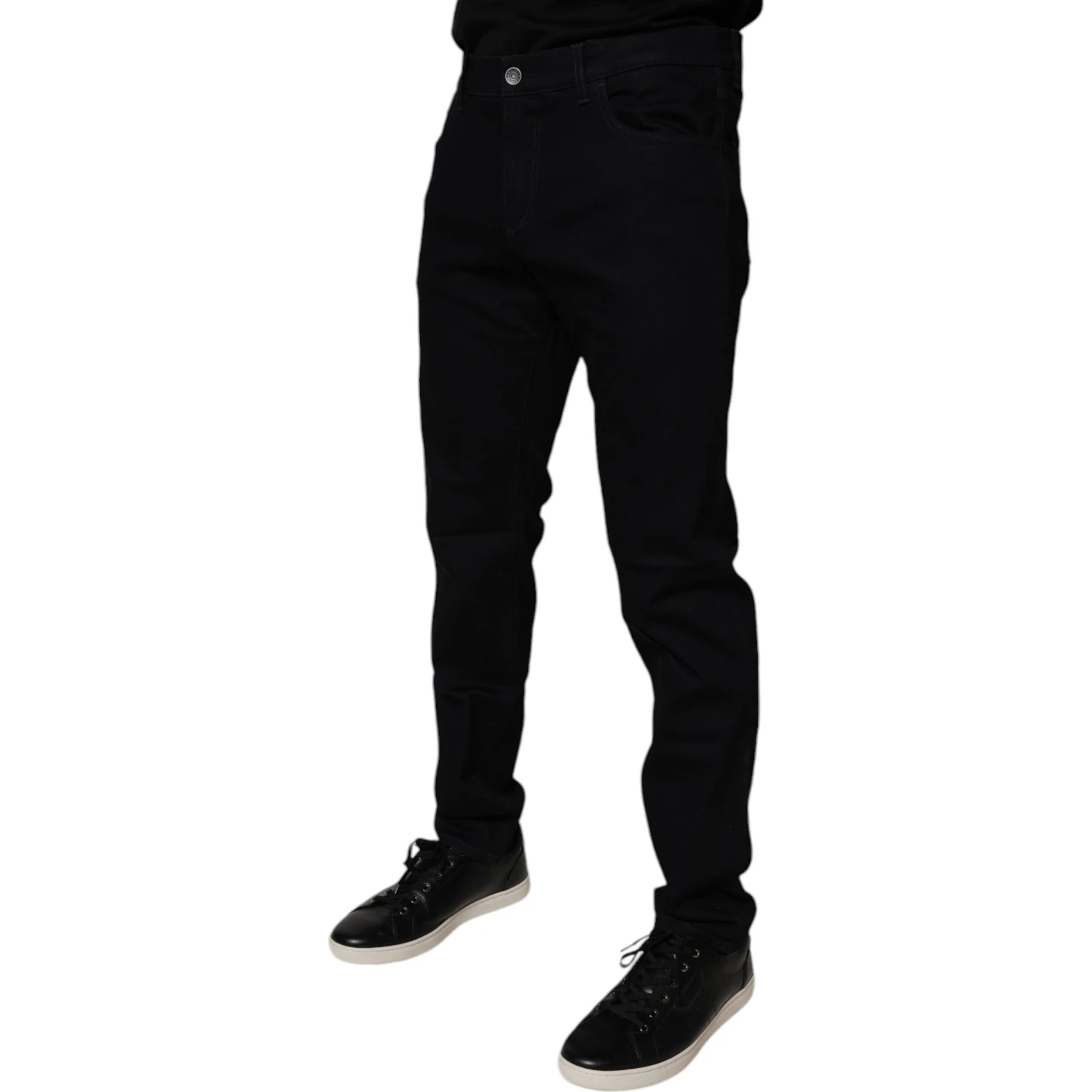 Black Cotton Stretch Slim Fit Men Denim Jeans