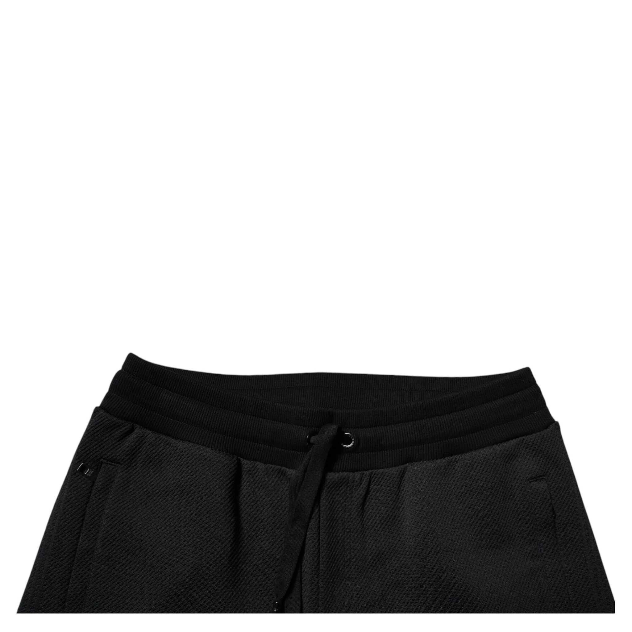 Black Polyester Men Jogger Sweatpants Pants