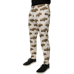 Off White Cars Cotton Skinny Men Denim Jeans
