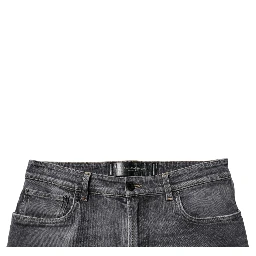 Dark Gray Washed Cotton Skinny Men Denim Jeans