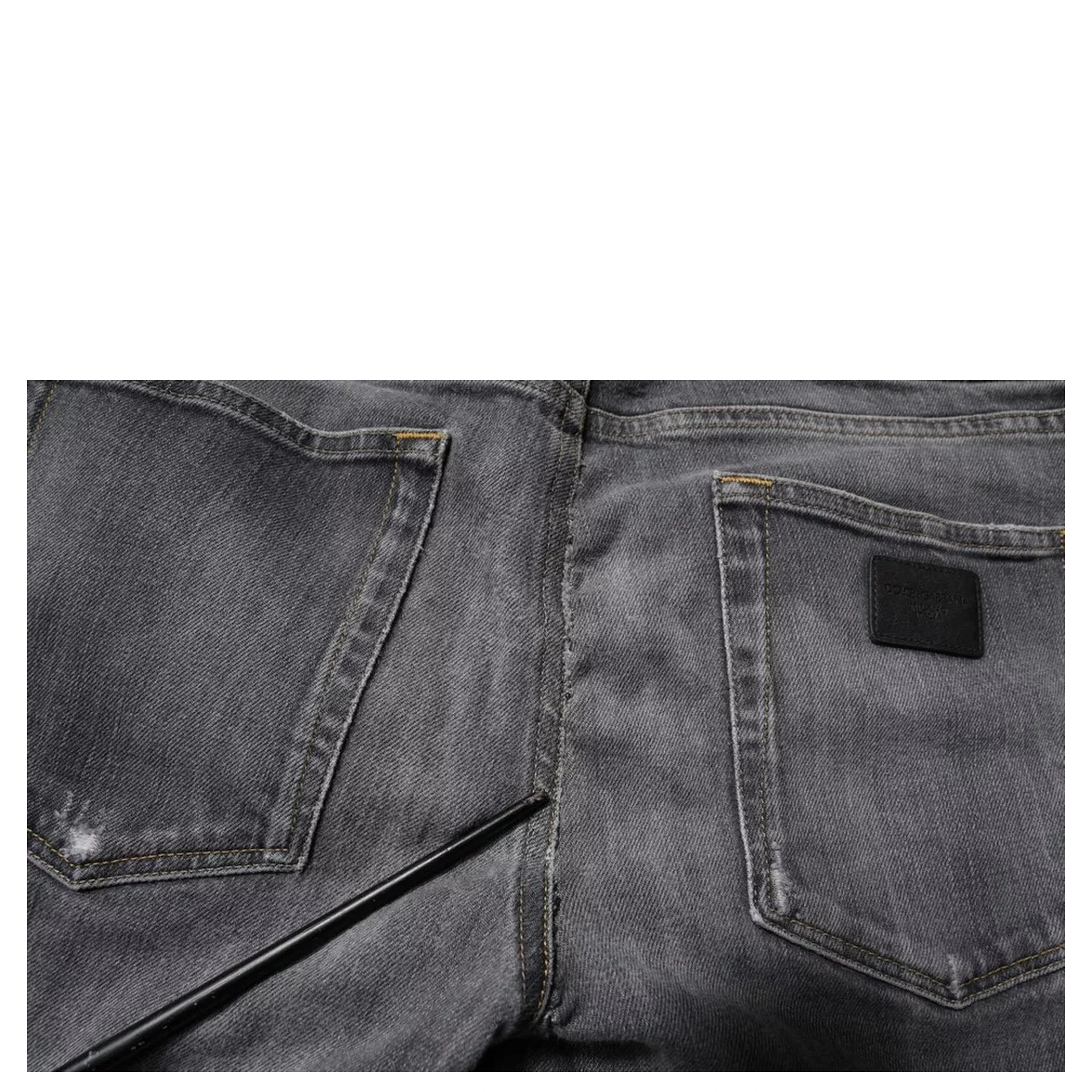 Dark Gray Washed Cotton Skinny Men Denim Jeans