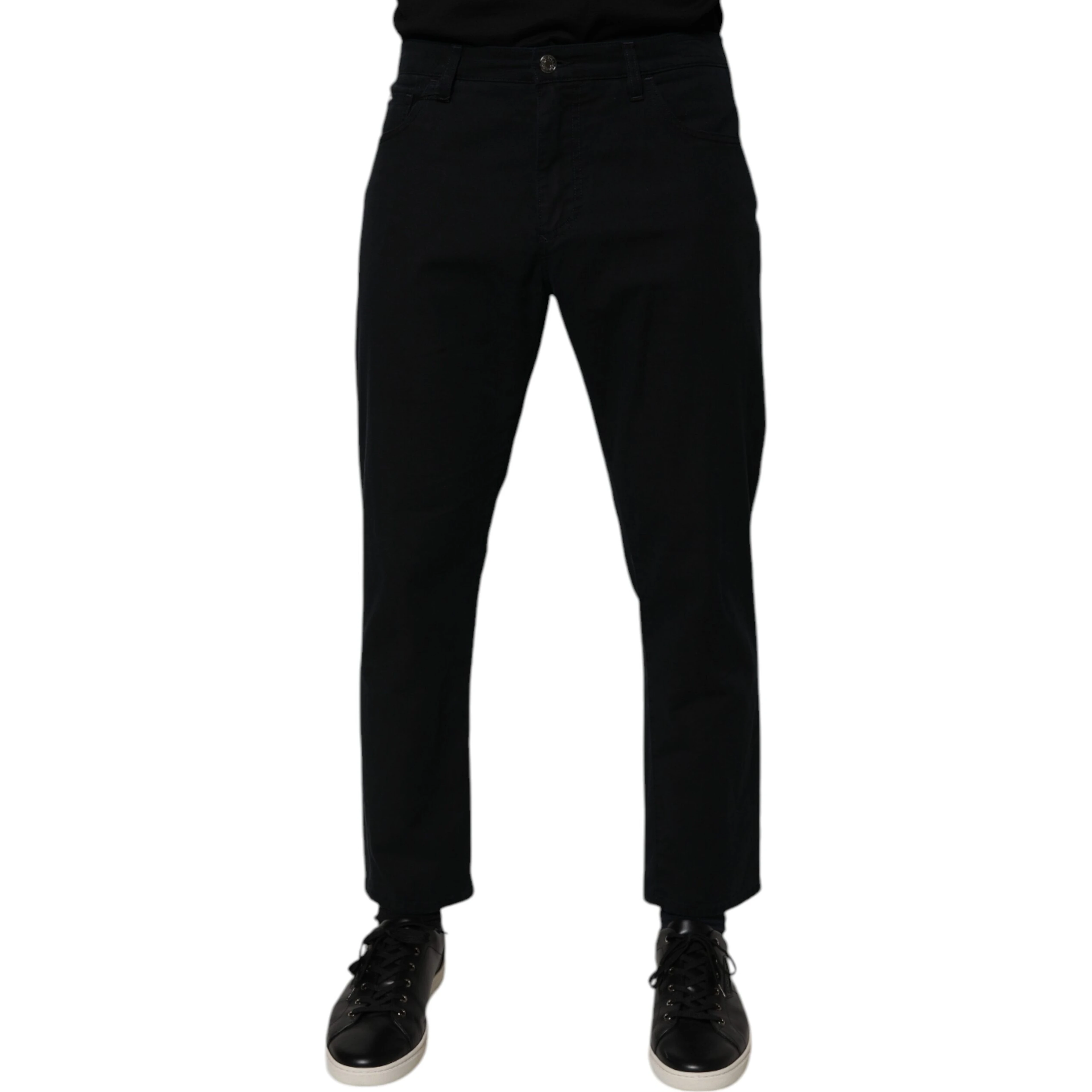Dark Blue Cotton Stretch Loose Men Denim Jeans