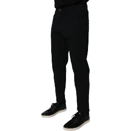 Dark Blue Cotton Stretch Loose Men Denim Jeans