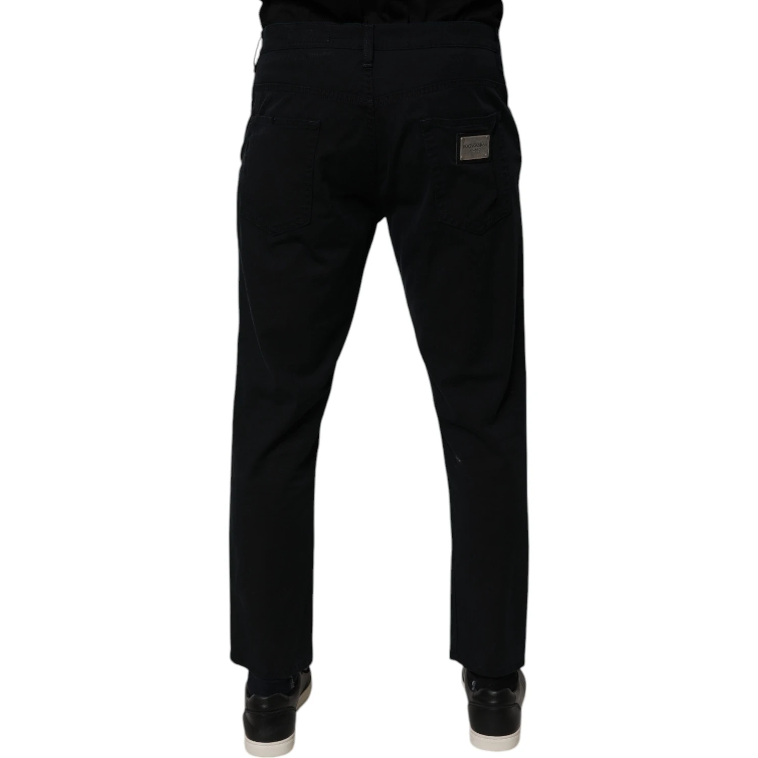 Dark Blue Cotton Stretch Loose Men Denim Jeans