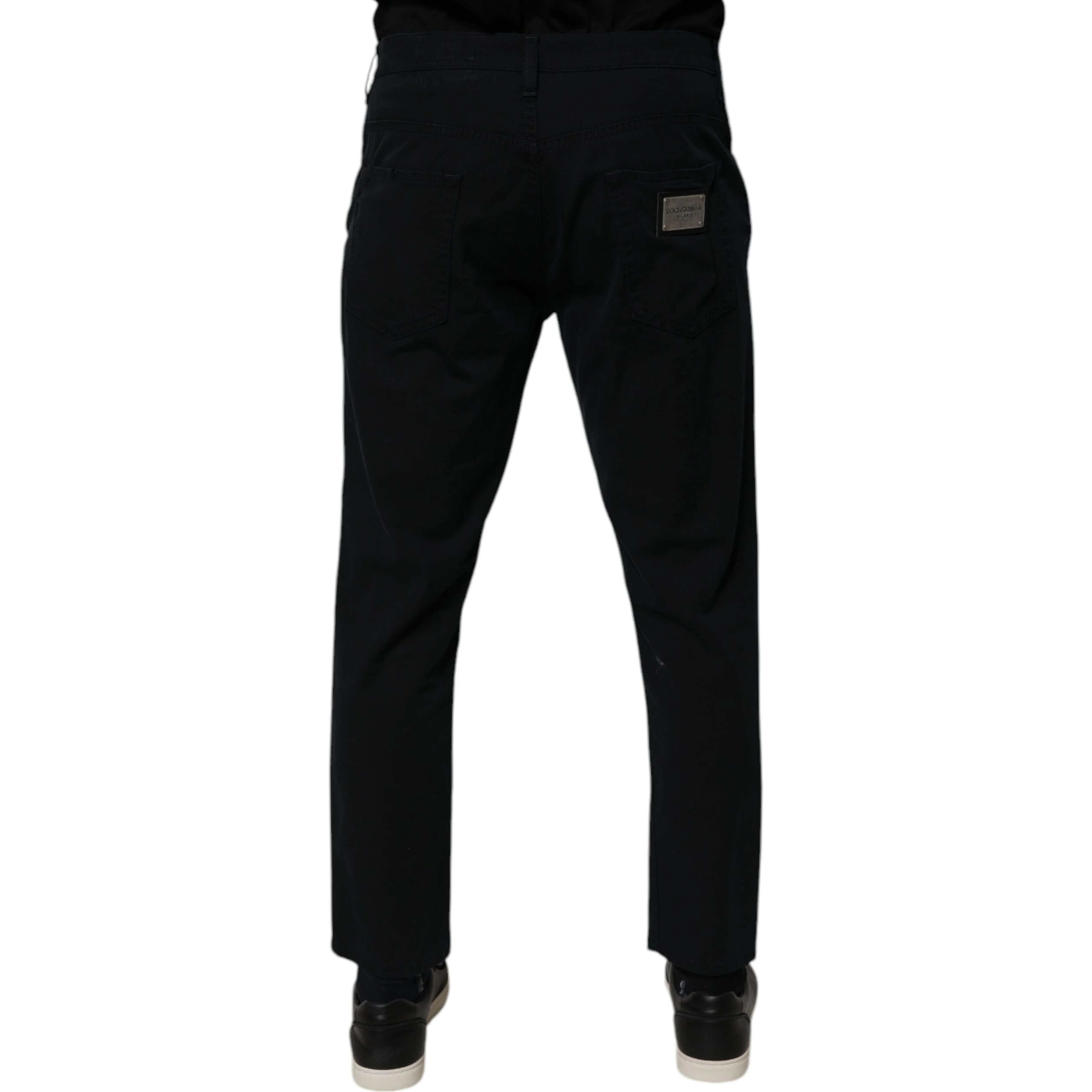 Dark Blue Cotton Stretch Loose Men Denim Jeans