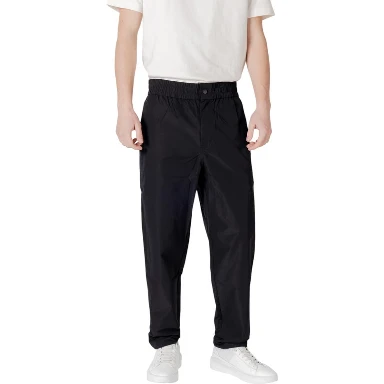 Relaxed Fit Men's Black Trousers