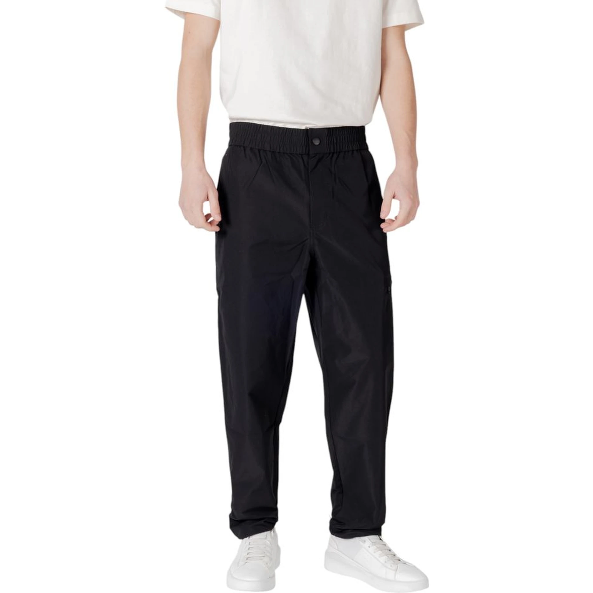 Relaxed Fit Men's Black Trousers