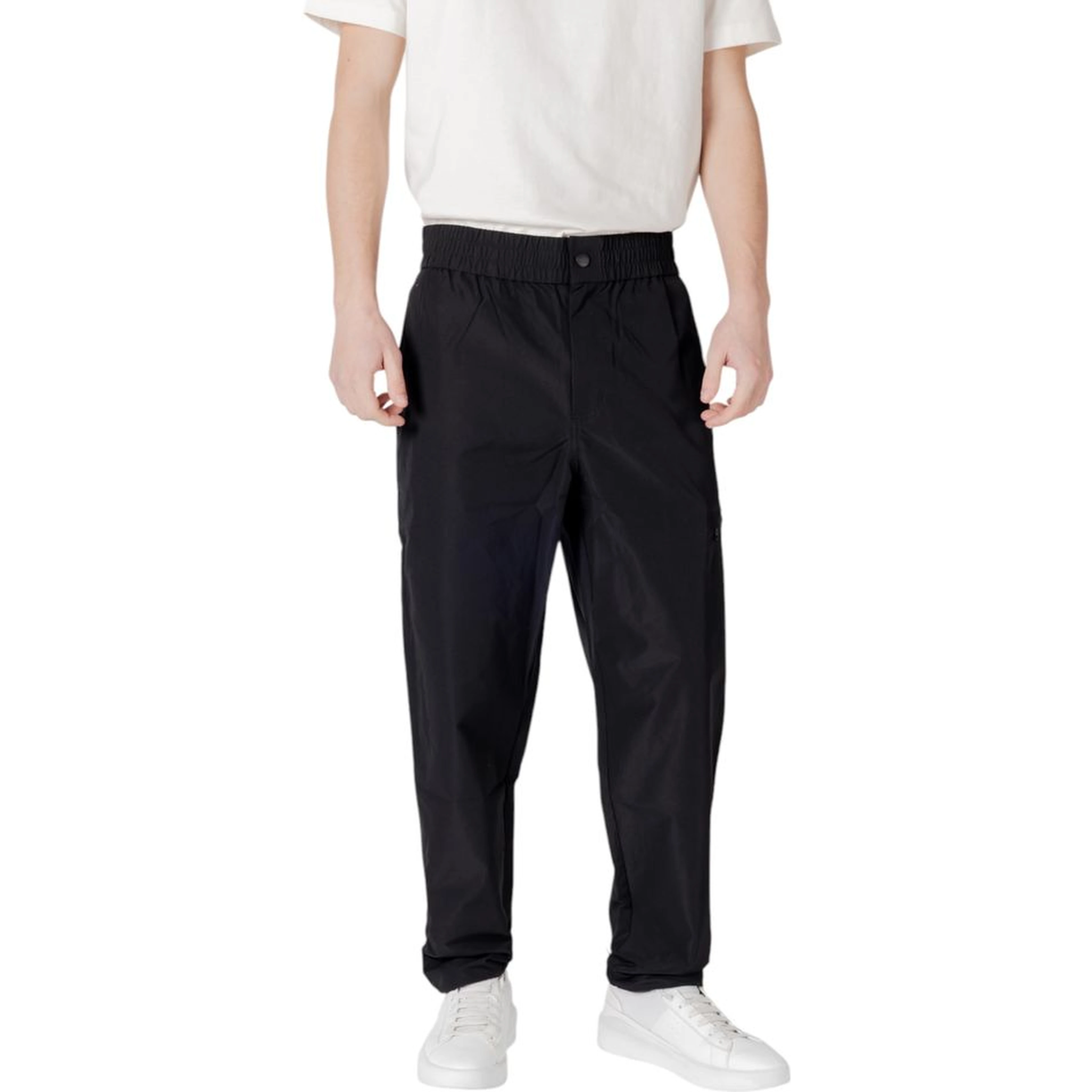 Relaxed Fit Men's Black Trousers