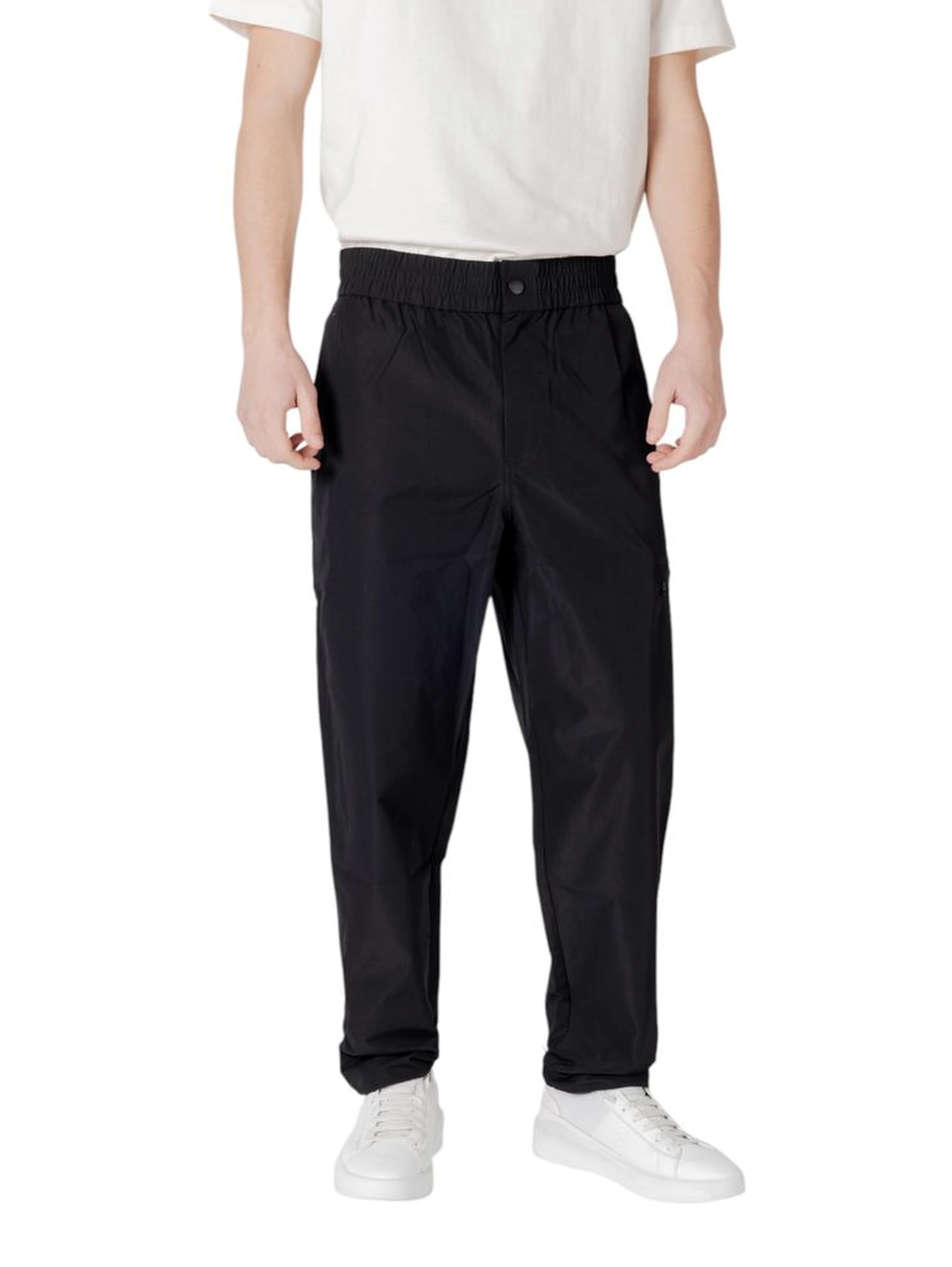 Relaxed Fit Men's Black Trousers