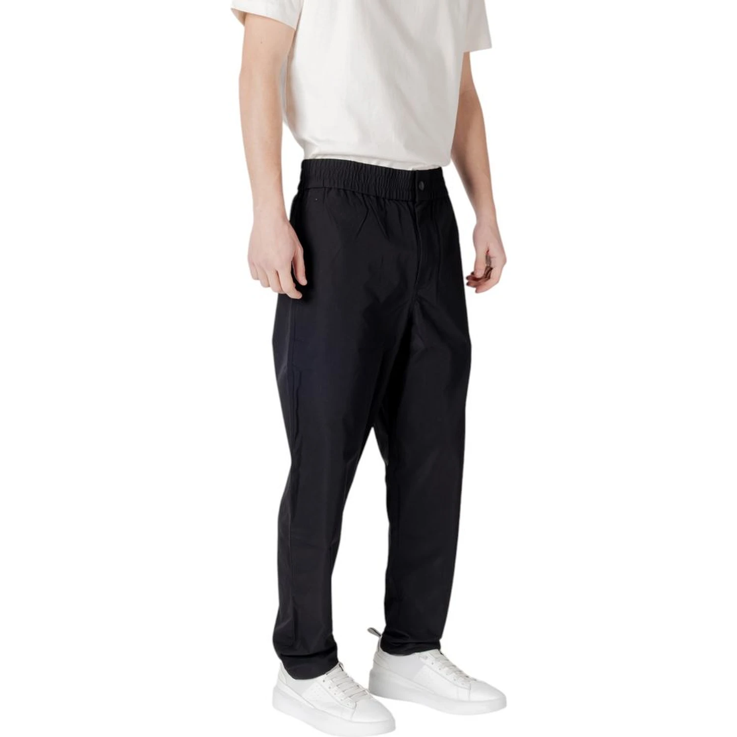 Relaxed Fit Men's Black Trousers