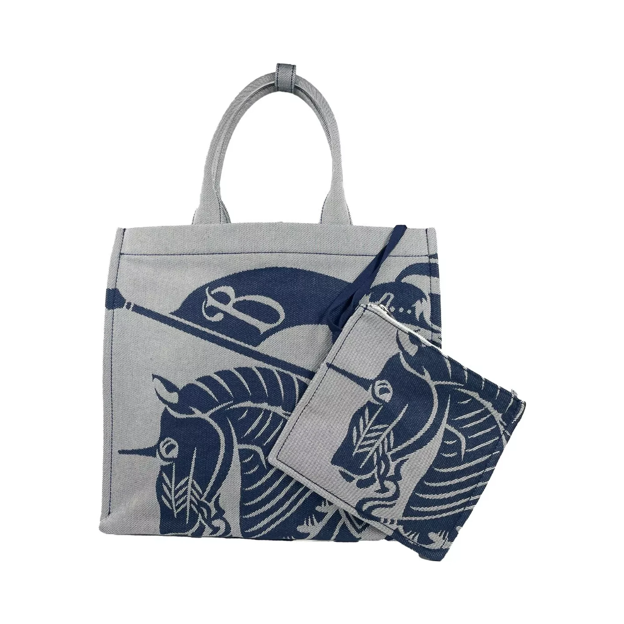Navy EKD Canvas Tote Bag With Coin Pouch