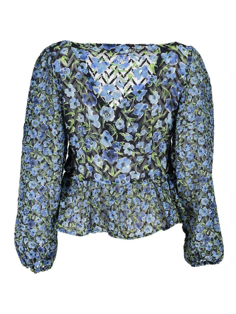 Blue Polyester Pattern Shirt