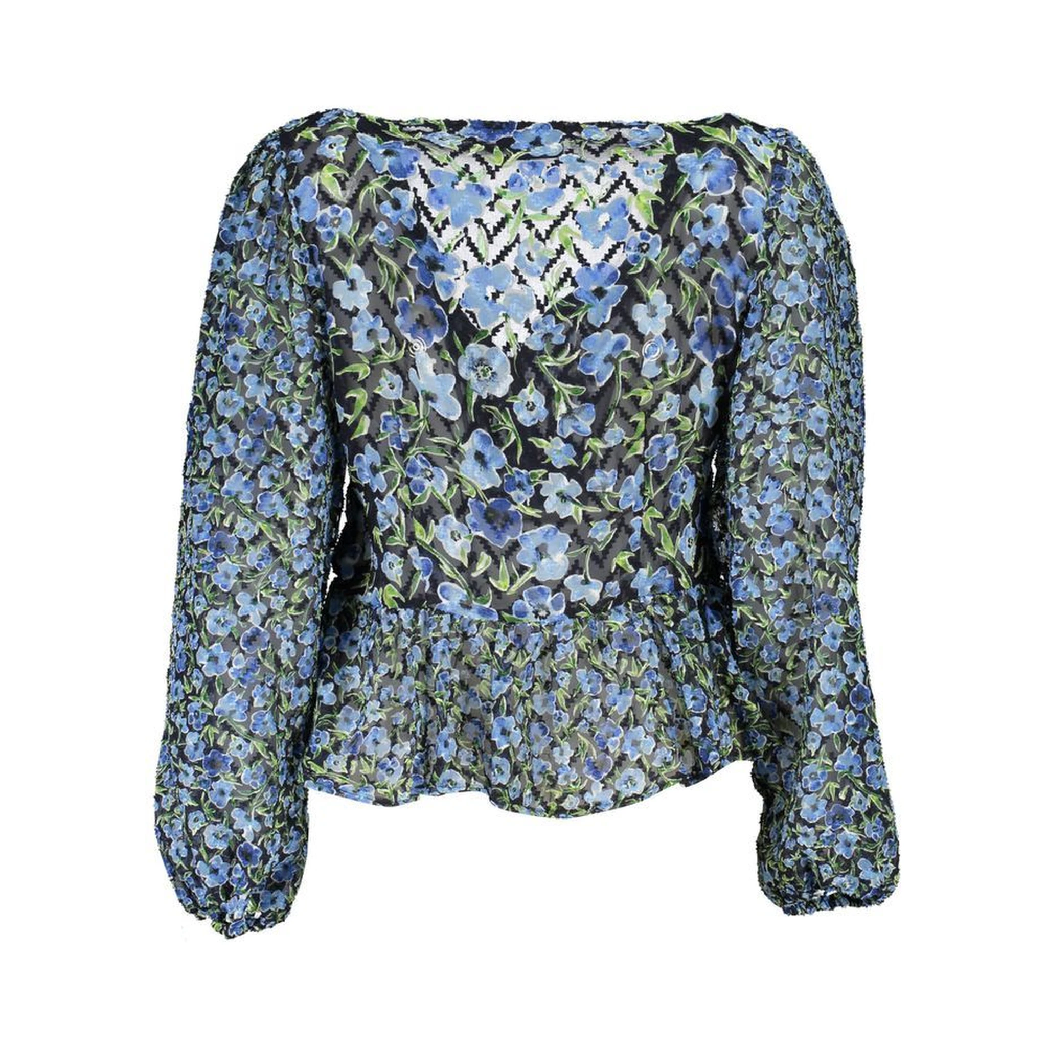 Blue Polyester Pattern Shirt