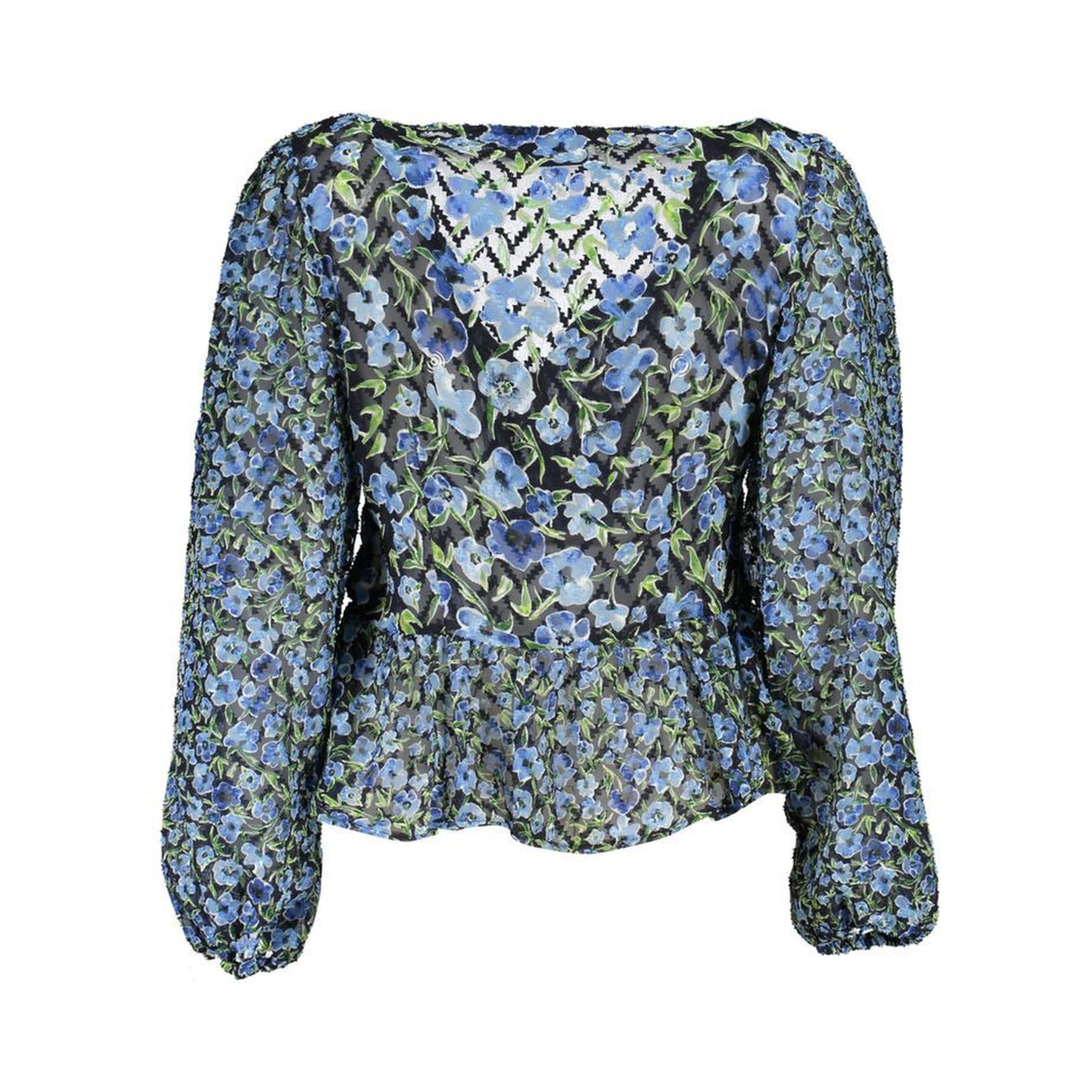 Blue Polyester Pattern Shirt