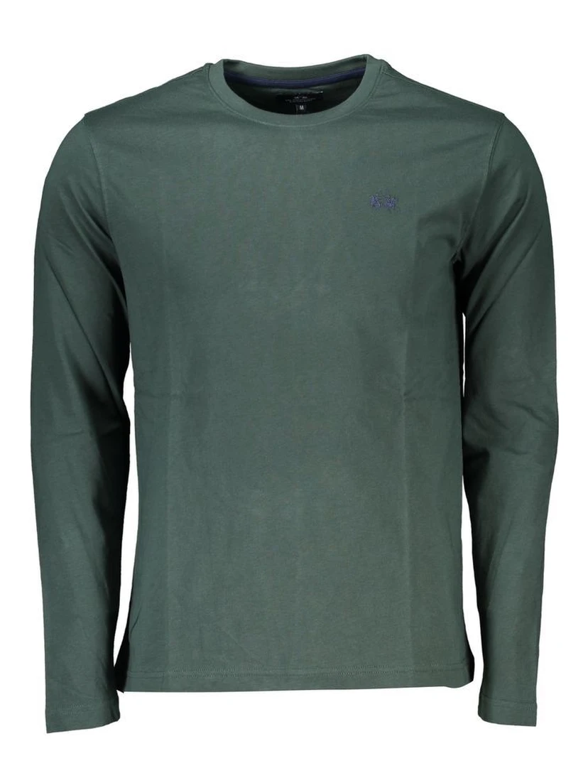 Green Cotton Long Sleeve T-Shirt