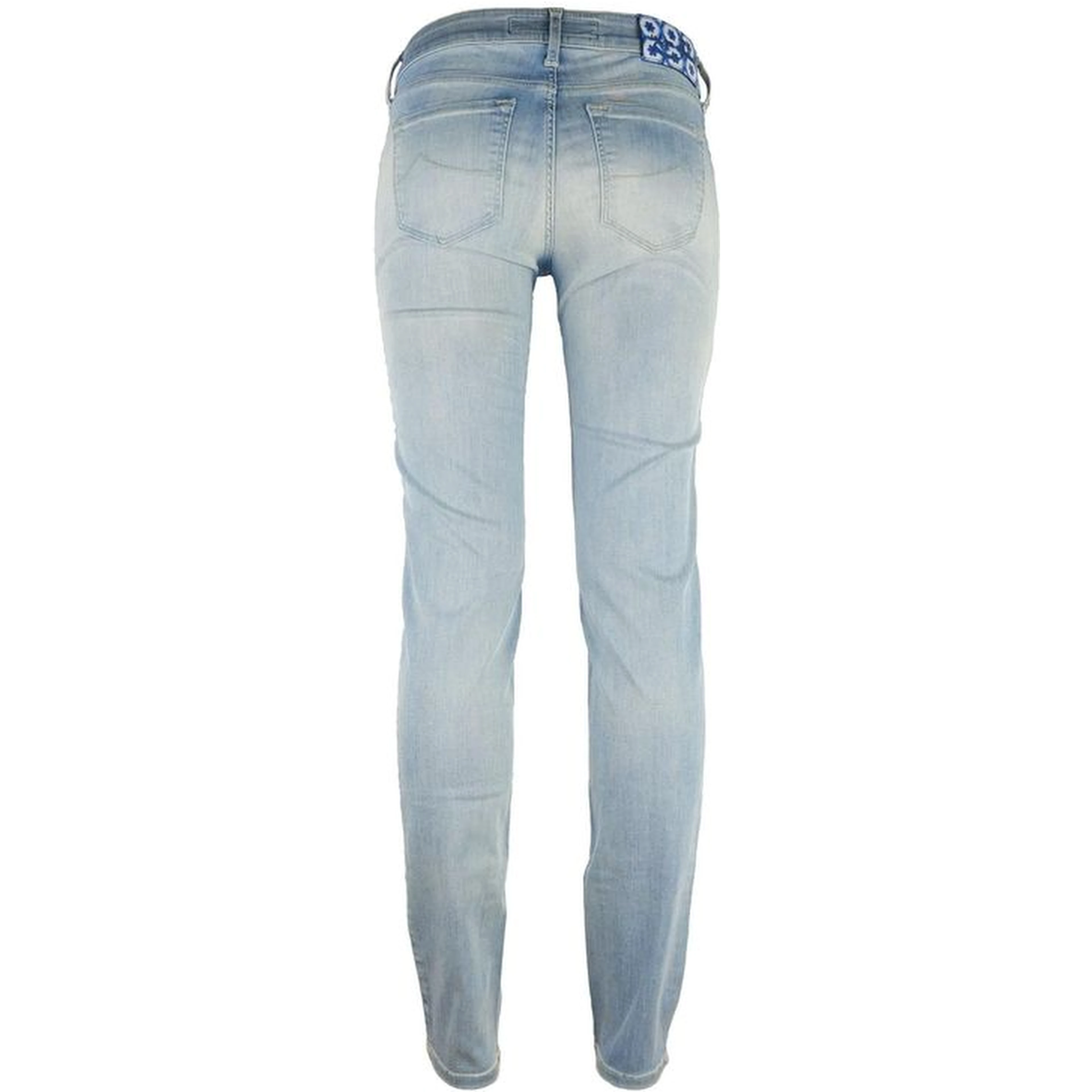 Blue Cotton Skinny Pants