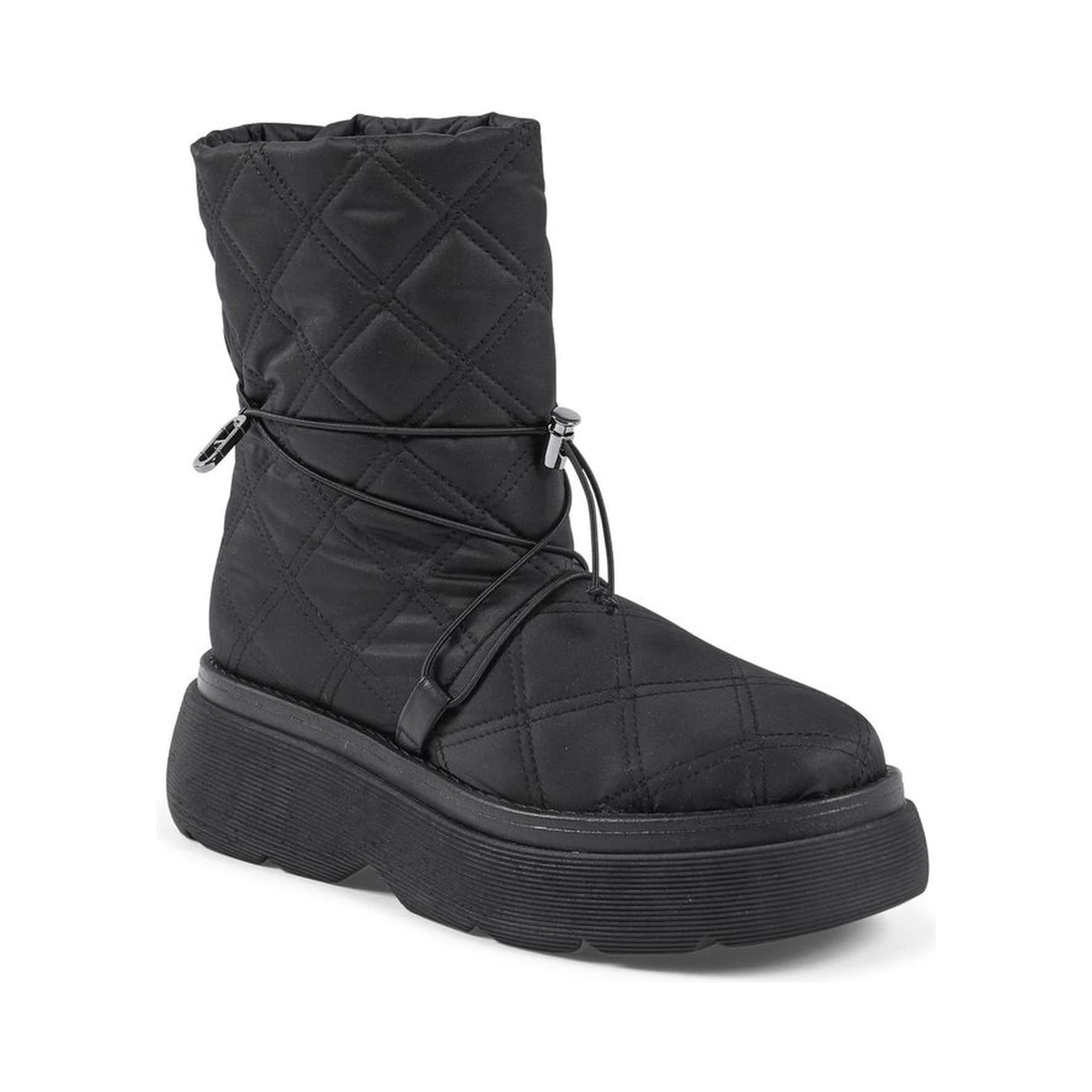 Black Nylon Flat Boots