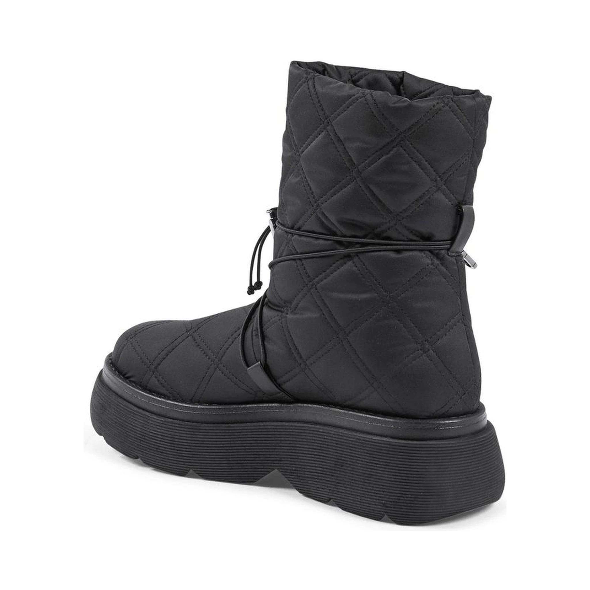 Black Nylon Flat Boots