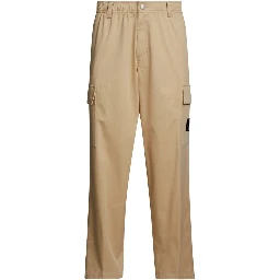 Beige Cotton Cargo Pants