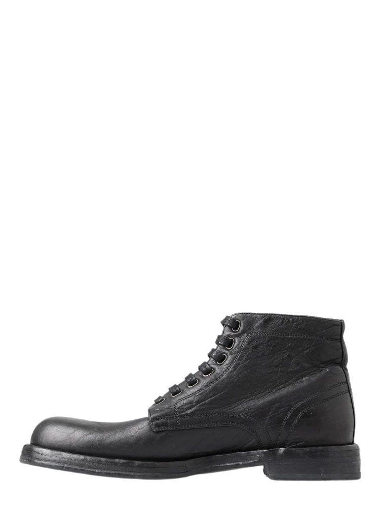 Black Leather Lace-Up Boots alternative